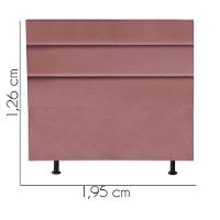 Cabeceira Estofada Cama Box King 195cm Argentina Suede Rose- Mabe Magazine - 3
