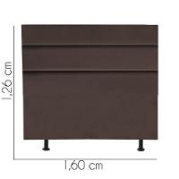 Cabeceira Estofada Cama Box Queen 160cm Argentina Suede Marrom- Mabe Magazine - 3