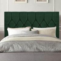 Cabeceira Estofada Cama Box King 195cm Istambul Suede Verde- Mabe Magazine - 1