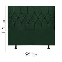 Cabeceira Estofada Cama Box King 195cm Istambul Suede Verde- Mabe Magazine - 3