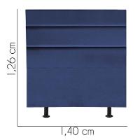 Cabeceira Estofada Cama Box Casal 140cm Argentina Suede Azul- Mabe Magazine - 3