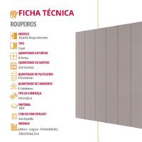 Guarda Roupa Casal Atacama Em Mdf 8 Portas 8 Cabideiros - 8