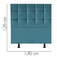 Cabeceira Estofada Cama Box Casal 140cm Espanha Suede Azul Turquesa- Mabe Magazine - 2