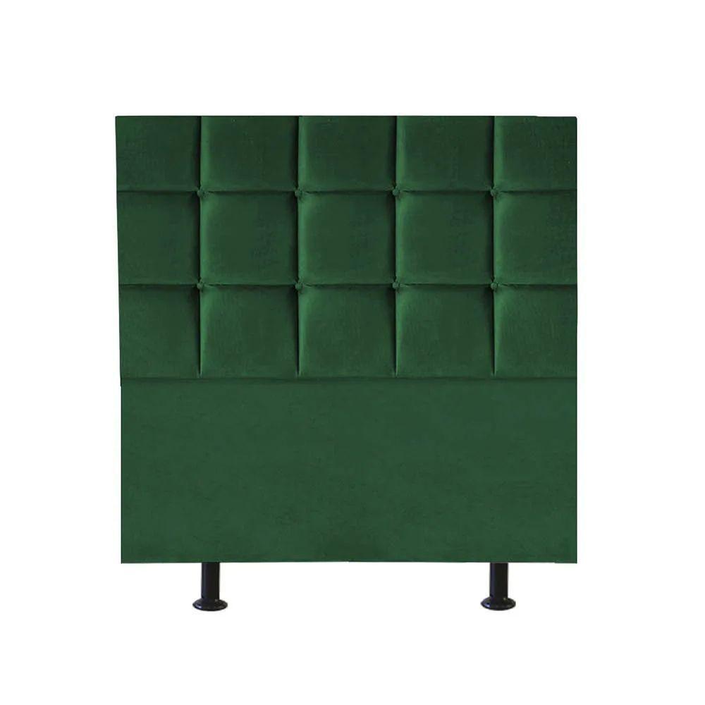 Cabeceira Estofada Cama Box Solteiro 100cm Espanha Suede Verde- Mabe Magazine - 1