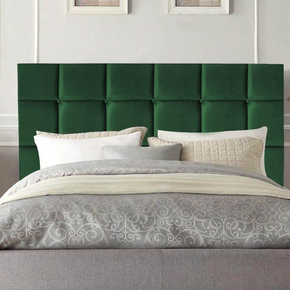 Cabeceira Estofada Cama Box Solteiro 100cm Espanha Suede Verde- Mabe Magazine - 3