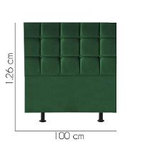 Cabeceira Estofada Cama Box Solteiro 100cm Espanha Suede Verde- Mabe Magazine - 2