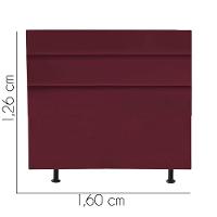 Cabeceira Estofada Cama Box Queen 160cm Argentina Suede Bordo- Mabe Magazine - 3