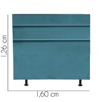 Cabeceira Estofada Cama Box Queen 160cm Argentina Corino Azul Turquesa- Mabe Magazine - 3