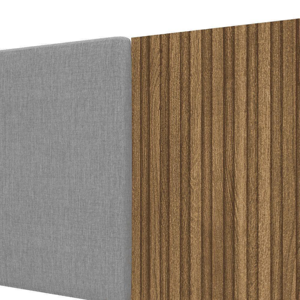 Cabeceira Estofada Cama Box Casal Queen Com Led Dubai Zen Nature Brisa/linho Cinza - Mabe Magazine - 5