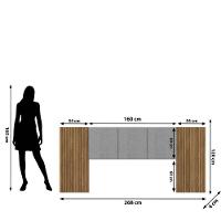 Cabeceira Estofada Cama Box Casal Queen Com Led Dubai Zen Nature Brisa/linho Cinza - Mabe Magazine - 6