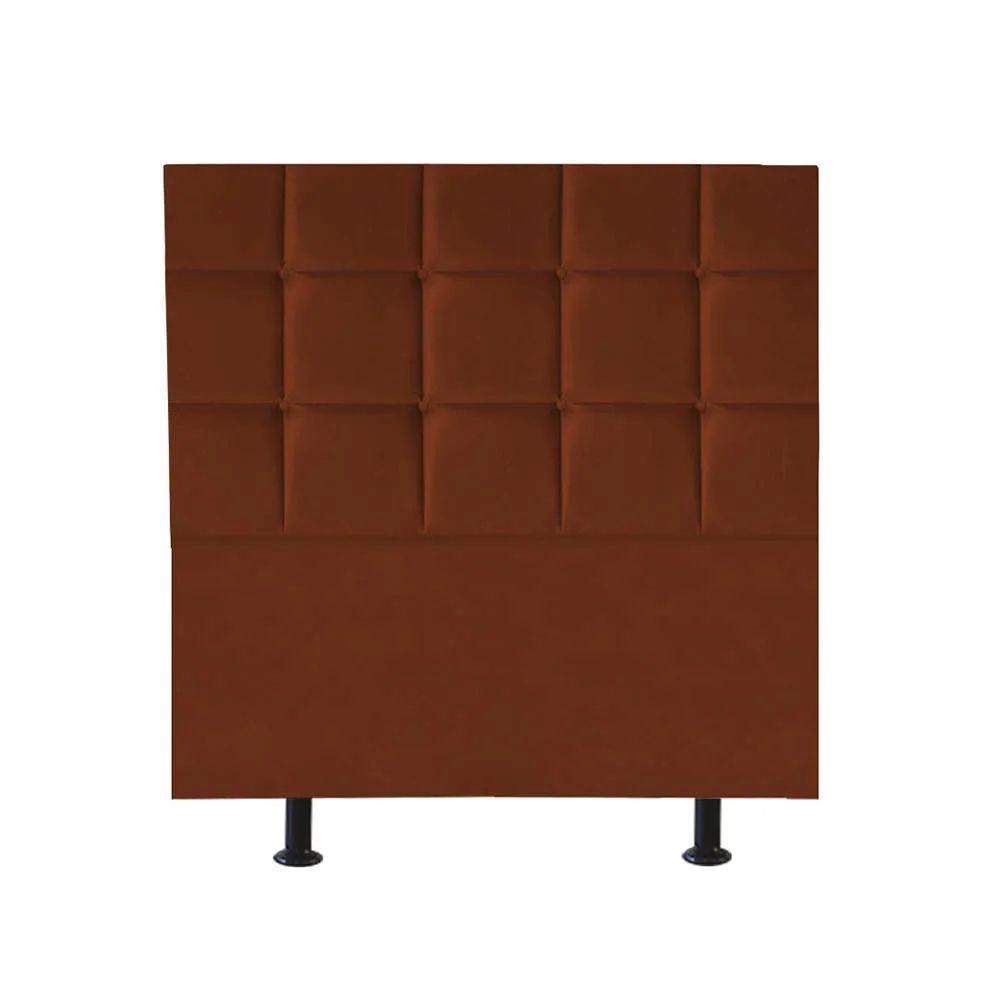 Cabeceira Estofada Cama Box Solteiro 100cm Espanha Suede Terra Cota- Mabe Magazine - 1