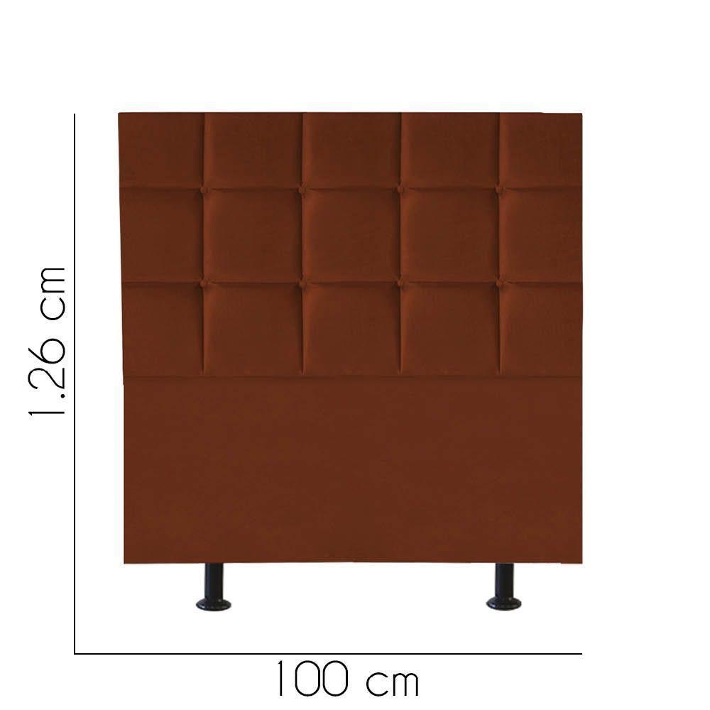 Cabeceira Estofada Cama Box Solteiro 100cm Espanha Suede Terra Cota- Mabe Magazine - 2