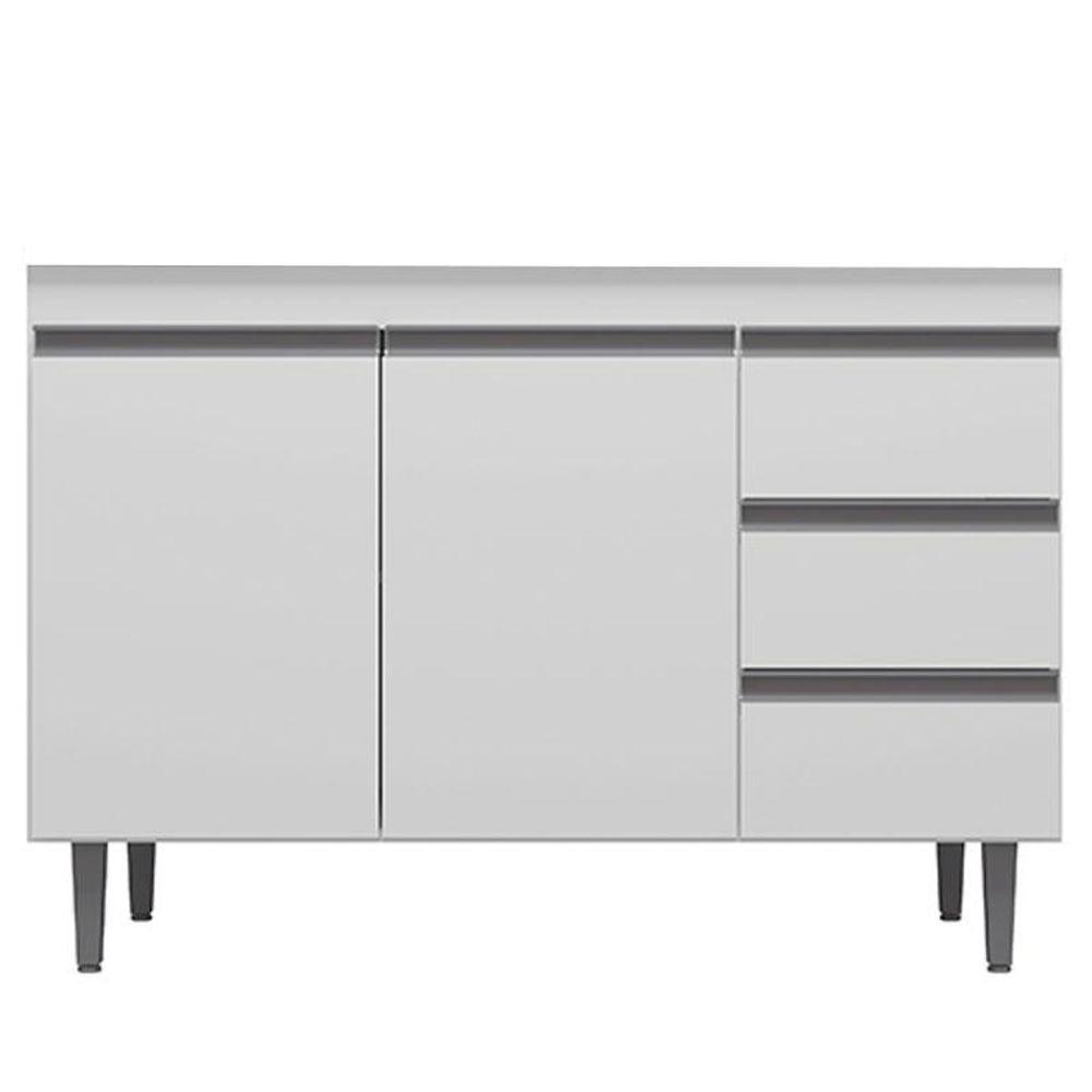 Armário Aéreo 80 Cm Com Balcão De Pia 100 Cm Andréia Branco Brilho - Ajl - 4