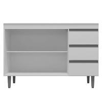 Armário Aéreo 80 Cm Com Balcão De Pia 100 Cm Andréia Branco Brilho - Ajl - 5