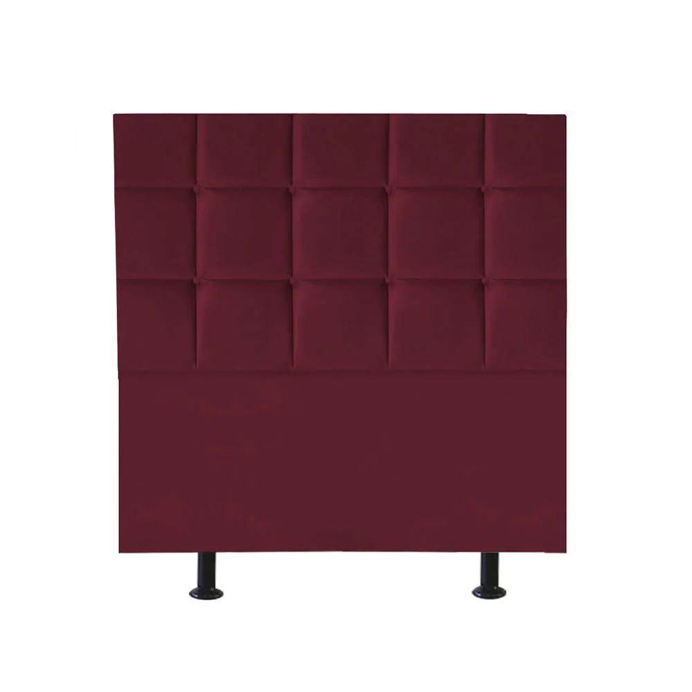 Cabeceira Estofada Cama Box Solteiro 100cm Espanha Suede Bordo- Mabe Magazine - 1