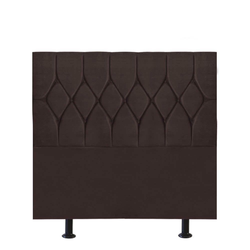 Cabeceira Estofada Cama Box Solteiro 90cm Istambul Suede Marrom- Mabe Magazine - 1