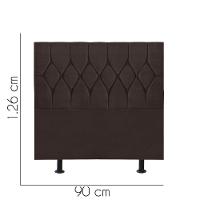 Cabeceira Estofada Cama Box Solteiro 90cm Istambul Suede Marrom- Mabe Magazine - 3