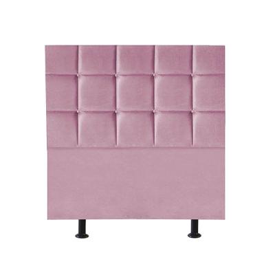Cabeceira Estofada Cama Box Solteiro 100cm Espanha Suede Rosa Bebe- Mabe Magazine