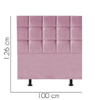 Cabeceira Estofada Cama Box Solteiro 100cm Espanha Suede Rosa Bebe- Mabe Magazine - 2