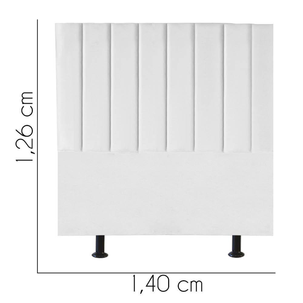 Cabeceira Estofada Carla 140cm Casal Para Cama Colchão Box Quarto Suede Branco - Aurora Line - 3