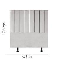 Cabeceira Estofada Carla 90cm Solteiro Para Cama Colchão Box Quarto Suede Cinza Claro - Aurora Line - 2