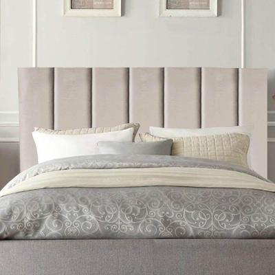 Cabeceira Estofada Carla 140cm Casal Para Cama Colchão Box Quarto Suede Bege - Aurora Line