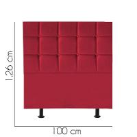 Cabeceira Estofada Cama Box Solteiro 100cm Espanha Corino Vermelho- Mabe Magazine - 2