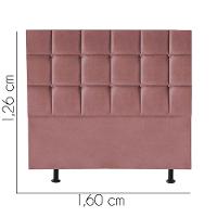 Cabeceira Estofada Cama Box Casal Queen 160cm Espanha Suede Rose- Mabe Magazine - 2