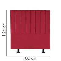 Cabeceira Estofada Carla 100cm Solteiro Para Cama Colchão Box Quarto Suede Vermelho - Aurora Line - 2