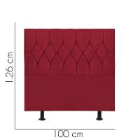 Cabeceira Estofada Cama Box Solteiro 100cm Istambul Suede Vermelho- Mabe Magazine - 3
