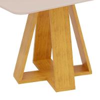 Mesa De Jantar Tampo Retangular Chanfrado Curvo Mad/vid 120 X 90cm Kiara Cedro Off White- Mabe Magazine - 3