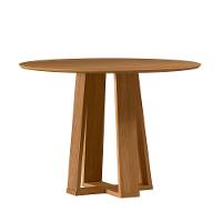 Mesa De Jantar Para 4 Lugares 1,00m Tampo Redondo Em Mdf Isabela Ypê - New Ceval - 1