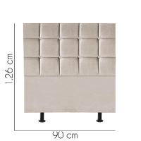 Cabeceira Estofada Cama Box Solteiro 90cm Espanha Suede Bege- Mabe Magazine - 2
