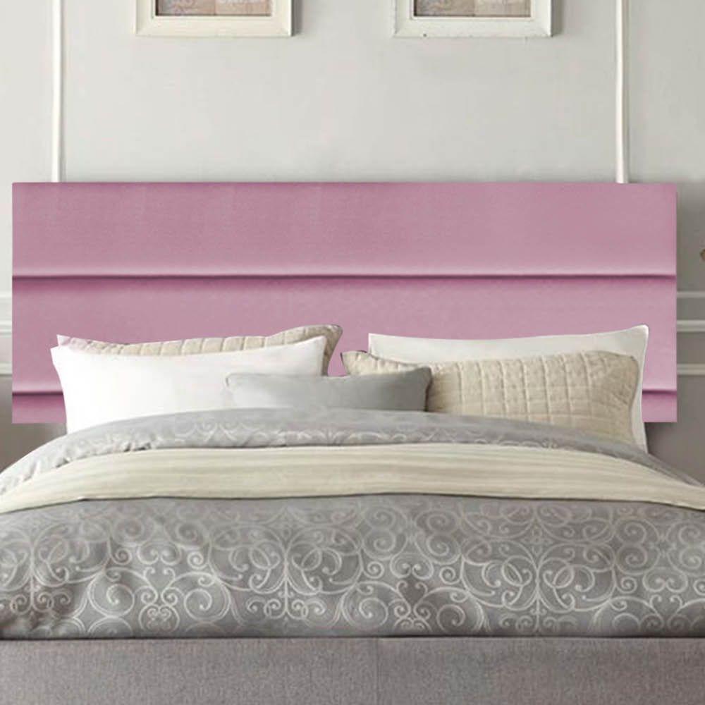 Painel Cabeceira Estofada Argentina 140cm Cama Box Casal Corino Rosa Bebe- Mabe Magazine - 1