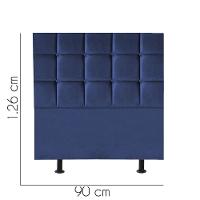 Cabeceira Estofada Cama Box Solteiro 90cm Espanha Suede Azul- Mabe Magazine - 2
