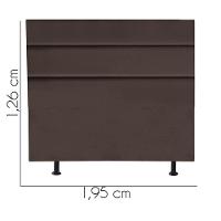 Cabeceira Estofada Cama Box King 195cm Argentina Suede Marrom- Mabe Magazine - 3