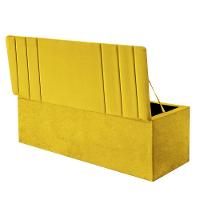 Calçadeira Baú Recamier Estofada Cama King 190cm Grécia Suede Amarelo- Mabe Magazine - 2
