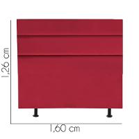 Cabeceira Estofada Cama Box Queen 160cm Argentina Suede Vermelho- Mabe Magazine - 3