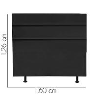 Cabeceira Estofada Cama Box Queen 160cm Argentina Suede Preto- Mabe Magazine - 3