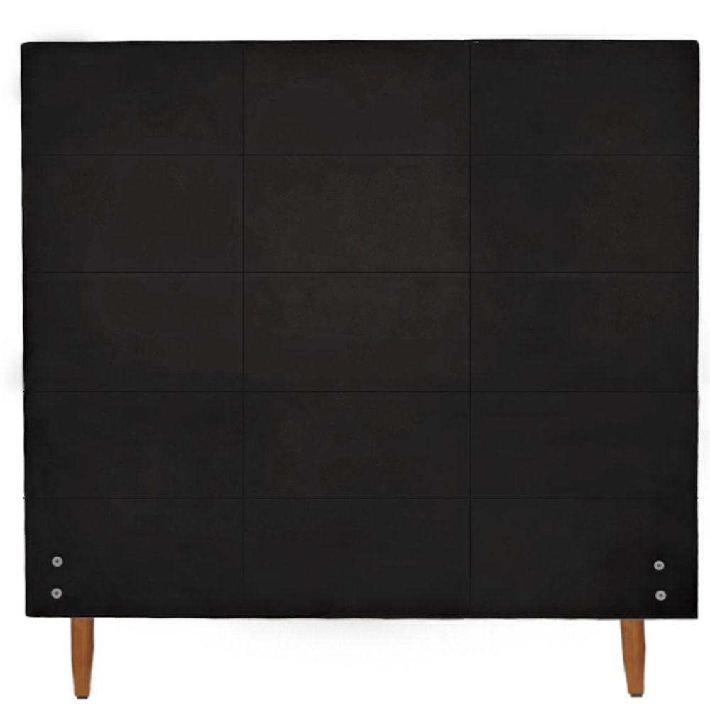 Cabeceira Larissa 100cm Para Colchão Solteiro Suede Preto - Aurora Line - 1
