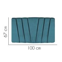 Painel Cabeceira Estofada Bélgica 100cm Cama Box Solteiro Corino Azul Turquesa- Mabe Magazine - 2