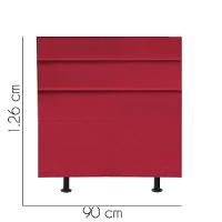 Cabeceira Estofada Cama Box Solteiro 90cm Argentina Suede Vermelho- Mabe Magazine - 3