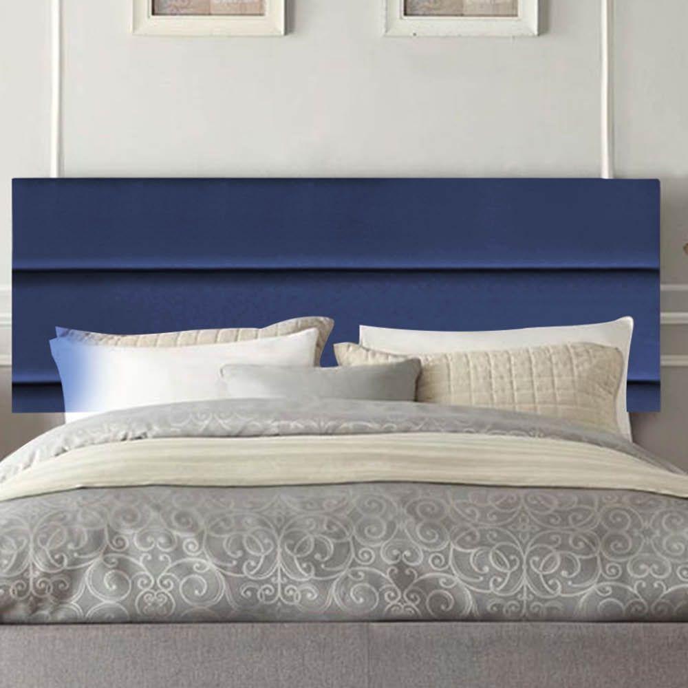 Painel Cabeceira Estofada Argentina 140cm Cama Box Casal Suede Azul- Mabe Magazine - 1