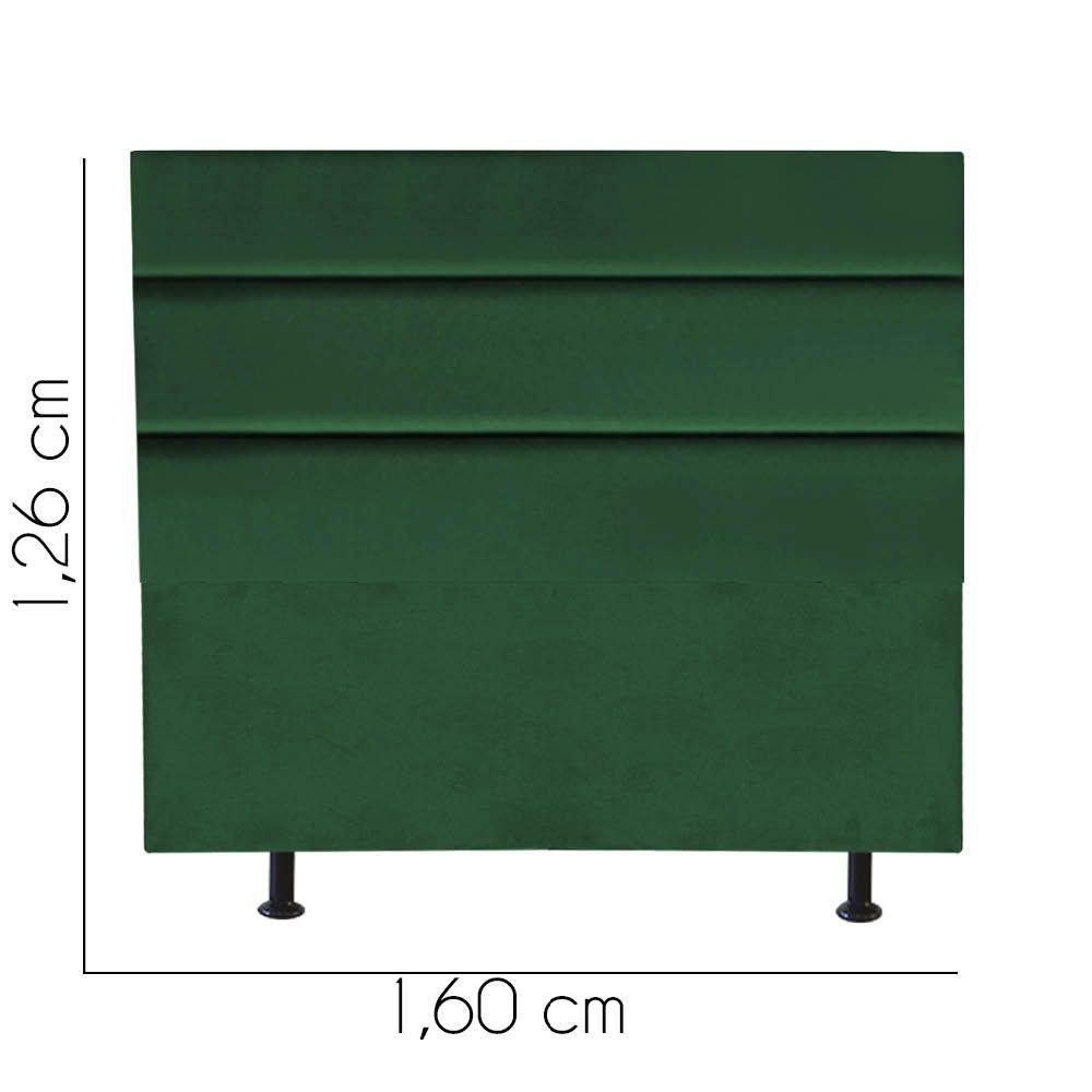 Cabeceira Estofada Cama Box Queen 160cm Argentina Suede Verde- Mabe Magazine - 3