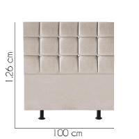 Cabeceira Estofada Cama Box Solteiro 100cm Espanha Corino Bege- Mabe Magazine - 2