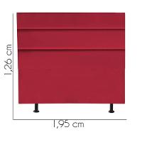 Cabeceira Estofada Cama Box King 195cm Argentina Suede Vermelho- Mabe Magazine - 3