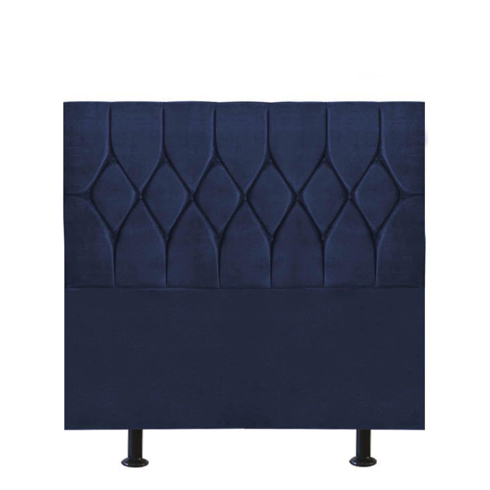 Cabeceira Estofada Cama Box Solteiro 90cm Istambul Corino Azul- Mabe Magazine - 1