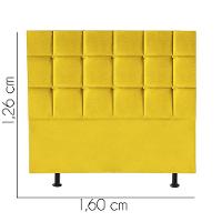 Cabeceira Estofada Cama Box Casal Queen 160cm Espanha Corino Amarelo- Mabe Magazine - 2