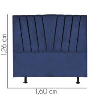 Cabeceira Estofada Bélgica 160cm Queen Size Para Cama Colchão Box Quarto Suede Azul Marinho - Aurora Line - 3