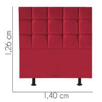Cabeceira Estofada Cama Box Casal 140cm Espanha Corino Vermelho- Mabe Magazine - 2